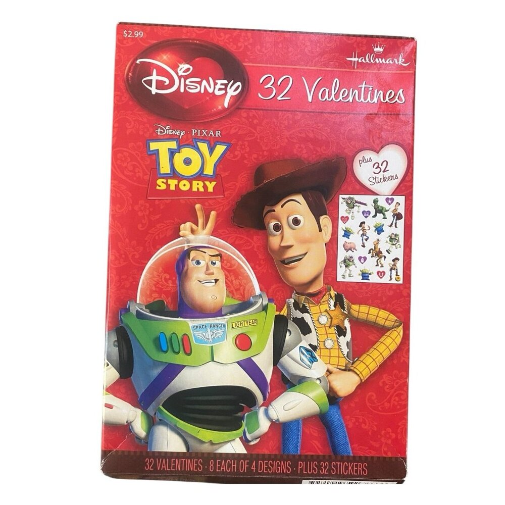 Disney Pixar Toy Story 32 Valentines Cards W/ Stickers Hallmark Sealed Box